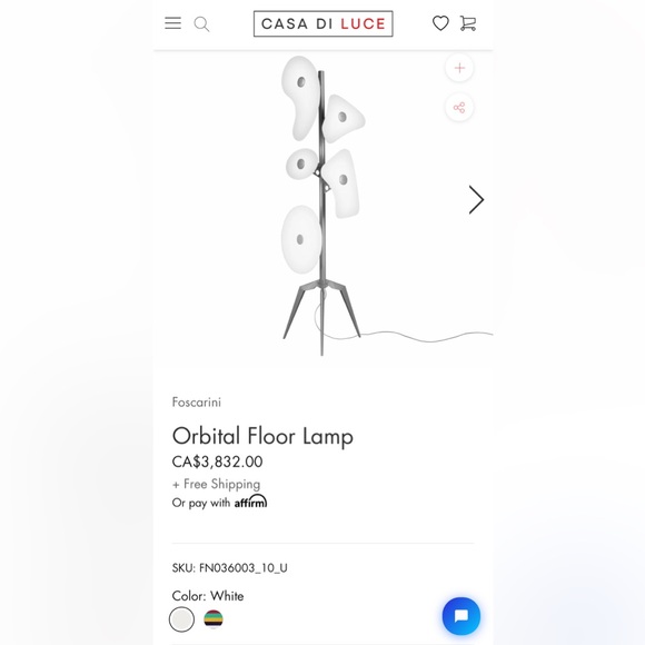 NIB Foscarini Orbital Floor Lamp in White by Ferruccio Laviani - Picture 5 of 7